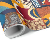 フォークの部族アートパッチワークアフリカ系アメリカ人ギフト ラッピングペーパー (ロールコーナー)