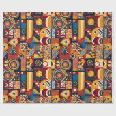 フォークの部族アートパッチワークアフリカ系アメリカ人ギフト ラッピングペーパー (フラット)
