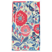 フォークの鳥、イチゴと花のプリント スモールペーパーバッグ (正面)