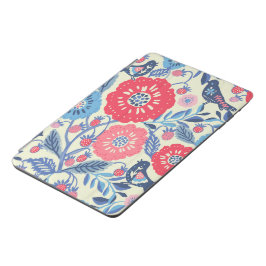 フォークの鳥、イチゴと花のプリント iPad MINIカバー