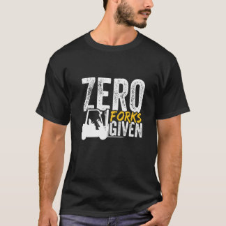 フォークを一切渡さないフォークリフト運転免許証 Tシャツ