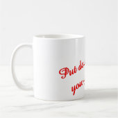 フォークを下に置いて下さい コーヒーマグカップ (左)