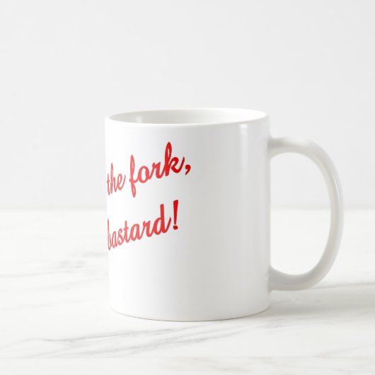 フォークを下に置いて下さい コーヒーマグカップ (右)