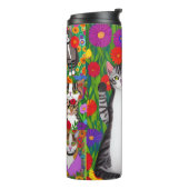 フォークアカラフルート猫と花 | AIアート タンブラー (回転左)