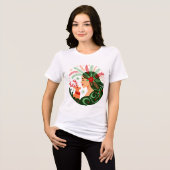 フォークアートのクリスマスの精神 トライブレンドＴシャツ (正面全面)