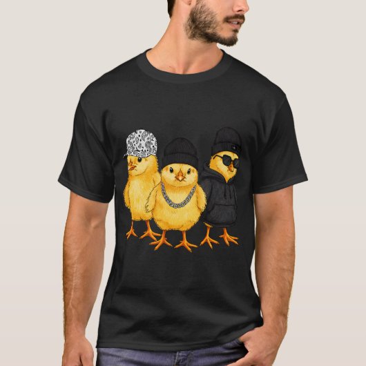 フォークアートのニワトリ Tシャツ (正面)