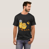 フォークアートのニワトリ Tシャツ (正面フル)