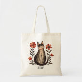 フォークアートの猫 トートバッグ (正面)
