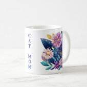 フォークアートの花と猫の母 コーヒーマグカップ (正面右)