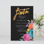 フォークアートの花のフィエスタの結婚式の招待状 Boda  (スタンド正面)