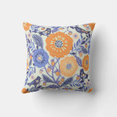 フォークアートの鳥とイチゴ クッション (裏面)