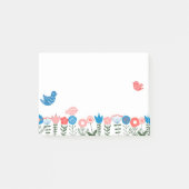 フォークアートの鳥と花 ポストイット®ノート ポストイット (正面)