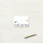 フォークアートの鳥と花 ポストイット®ノート ポストイット (デスク上)