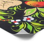 フォークアートのFhoenixロシアの firebird artのkhokhloma ポスター (角)