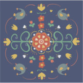 フォークアートを青で シール (正面)