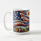 フォークアートアメリカ国旗の風景 コーヒーマグカップ (左)