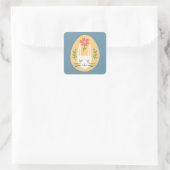 フォークアートイースターエッグキャットバニー スクエアシール (バッグ)