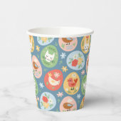 フォークアートイースターエッグキャット、バニー、シック・イースター 紙コップ (左)