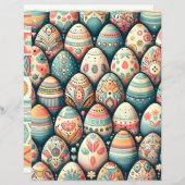 フォークアートイースターエッグスクラップブック紙 (正面/裏面)