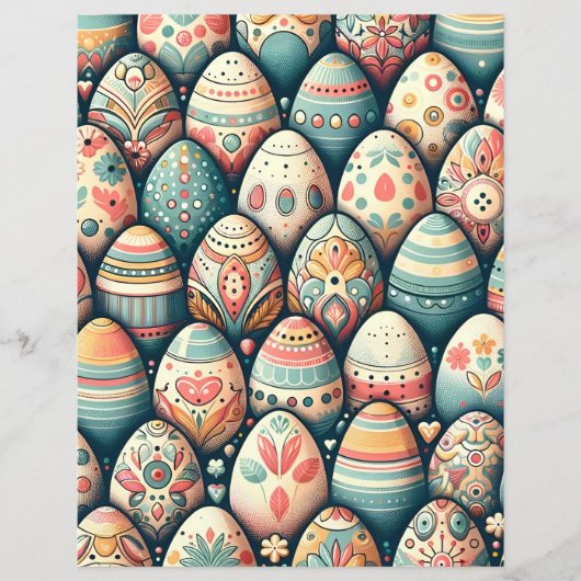 フォークアートイースターエッグスクラップブック紙 (正面)