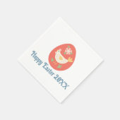 フォークアートイースターエッグチキン スタンダードカクテルナプキン (角)