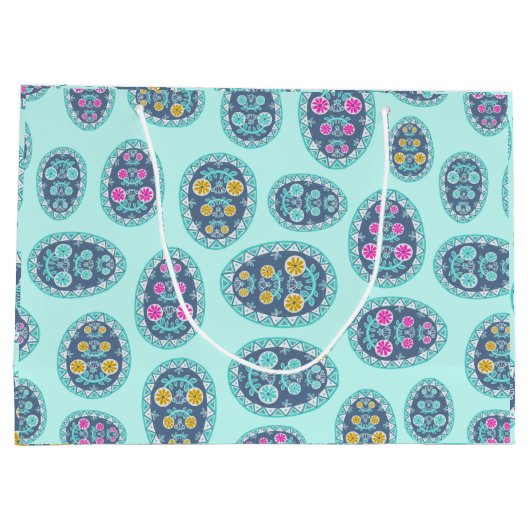 フォークアートイースターパターンピサンカインスパイアアア ラージペーパーバッグ (裏面)