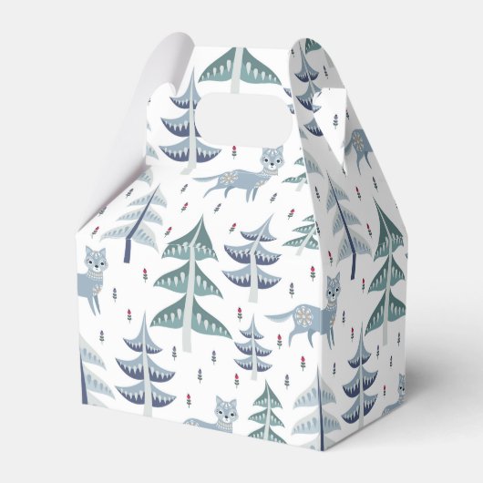 フォークアートウィンターキツネと木 フェイバーボックス (裏面サイド)