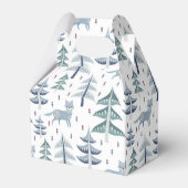 フォークアートウィンターキツネと木 フェイバーボックス (正面サイド)