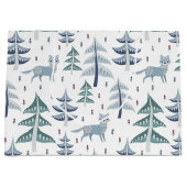 フォークアートウィンターキツネと木 ラージペーパーバッグ (正面)