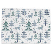 フォークアートウィンターキツネと木 ラージペーパーバッグ (裏面)