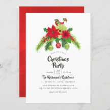 フォークアートウォーターカラーフローラクリスマスパーティー