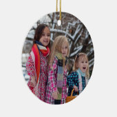 フォークアートウォーターカラーフローラクリスマスファミリーフォト セラミックオーナメント (右)