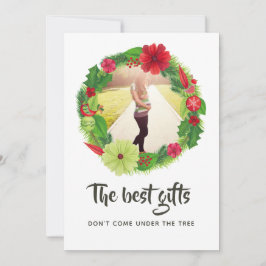 フォークアートウォーターカラーフローラクリスマスベビー期待 案内状