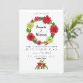 フォークアートウォーターカラーフローラクリスマス結婚ズ 招待状 (スタンド正面)