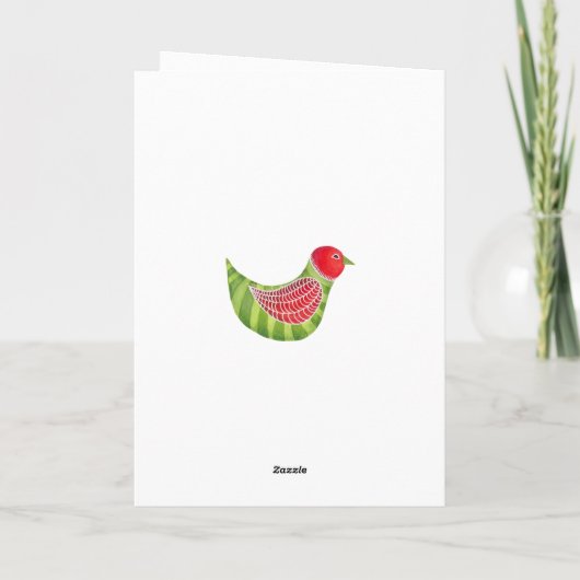 フォークアートウォーターカラーフローラクリスマス カード (裏面)