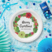 フォークアートウォーターカラーフローラクリスマス ペーパープレート (パーティー)
