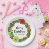 フォークアートウォーターカラーフローラクリスマス ペーパープレート (パーティー)