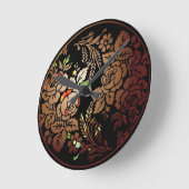 フォークアートウォールクロック ラウンド壁時計 (傾斜)