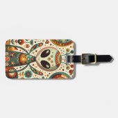 フォークアートエイリアンバグ荷物タグカスタマイズ- ラゲッジタグ (正面横)