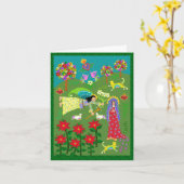 フォークアートエンジェルガブリエルとヴァージンメアリー カード (黄色い花)