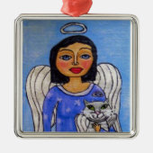 フォークアートエンジェルキャットエンジェル メタルオーナメント (正面)