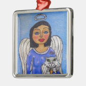 フォークアートエンジェルキャットエンジェル メタルオーナメント (左)