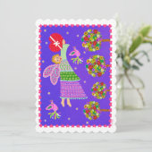 フォークアートエンジェルバレンタイン5 x7ホリデーフラットカード シーズンカード (スタンド正面)