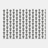 フォークアートエンジェルパターン ラッピングペーパーシート (正面3)