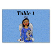 フォークアートエンジェルホールディングホワイトエンジェルキャットオンクラウド テーブルナンバー (裏面)