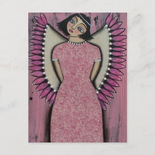 フォークアートエンジェルミストバイロリエバレット葉書 ポストカード (正面)