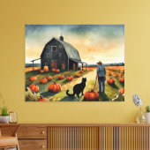 フォークアートオータムアメリカーナ キャンバスプリント (インサイチュ (リビング))