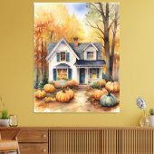 フォークアートオータムハウス キャンバスプリント (インサイチュ (リビング))