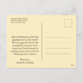 フォークアートオーナメントの祖父母クリスマス シーズンポストカード (裏面)