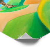 フォークアートカラフル牛と絵画羊 ポスター (角)